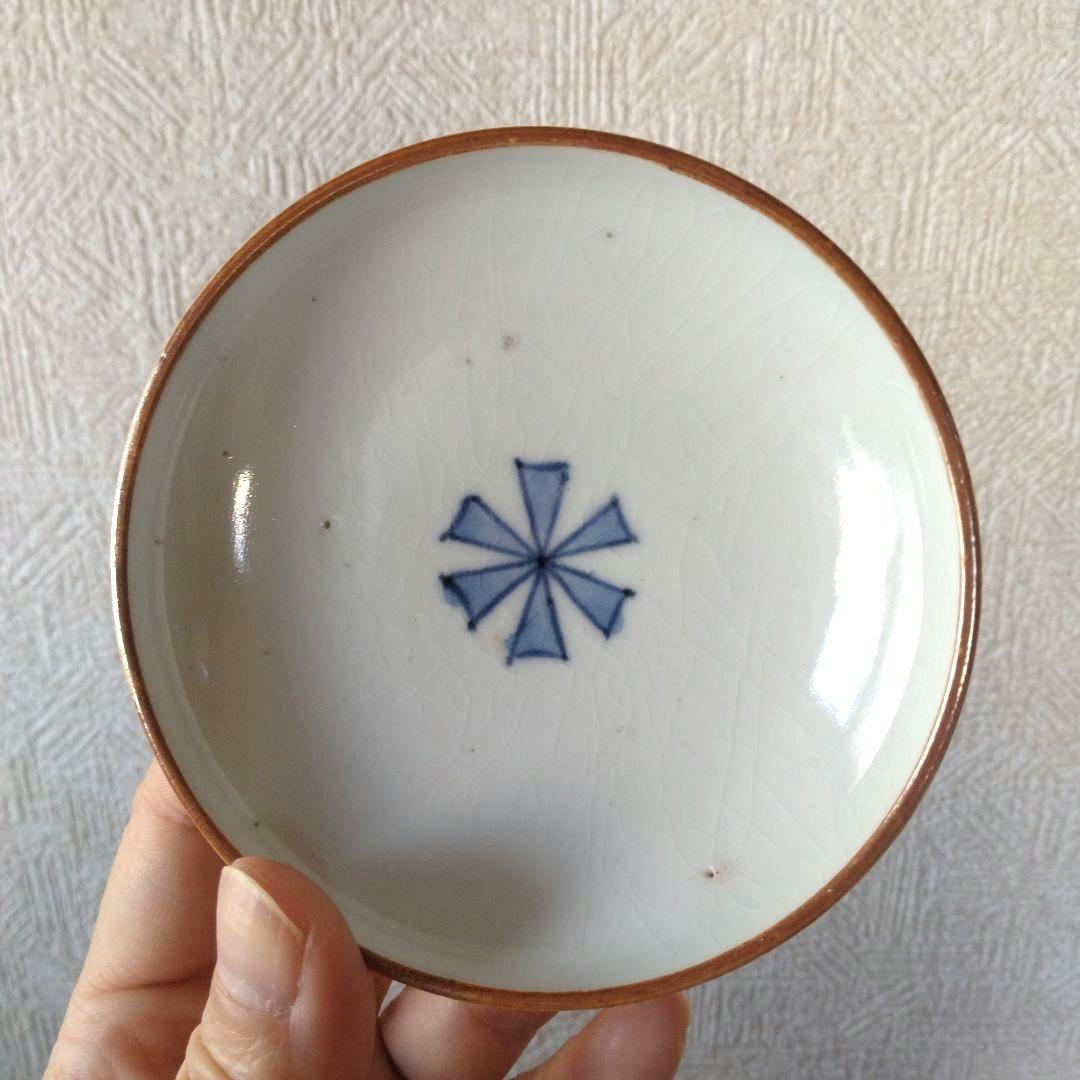 《新春セール！》古伊万里染付幾何学花文蓋付き茶碗蕎麦猪口江戸時代