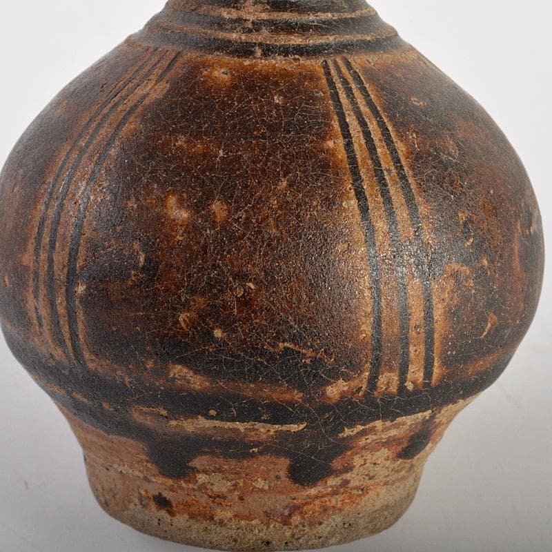 Maiko　タイ古陶磁　スンコロク　宋胡録　褐色釉　小壷　N　6241