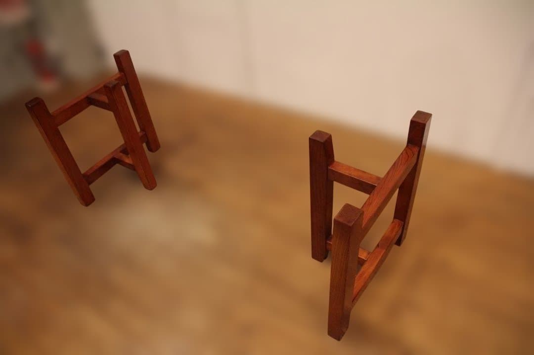 【脚のみ】ケヤキ／木製ダイニングテーブル脚