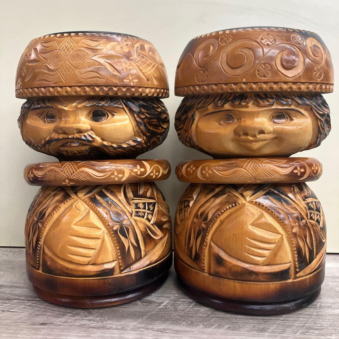 E-4 アイヌ ニポポ ニポポ人形 木彫り 北海道 民芸品 伝統工芸 郷土