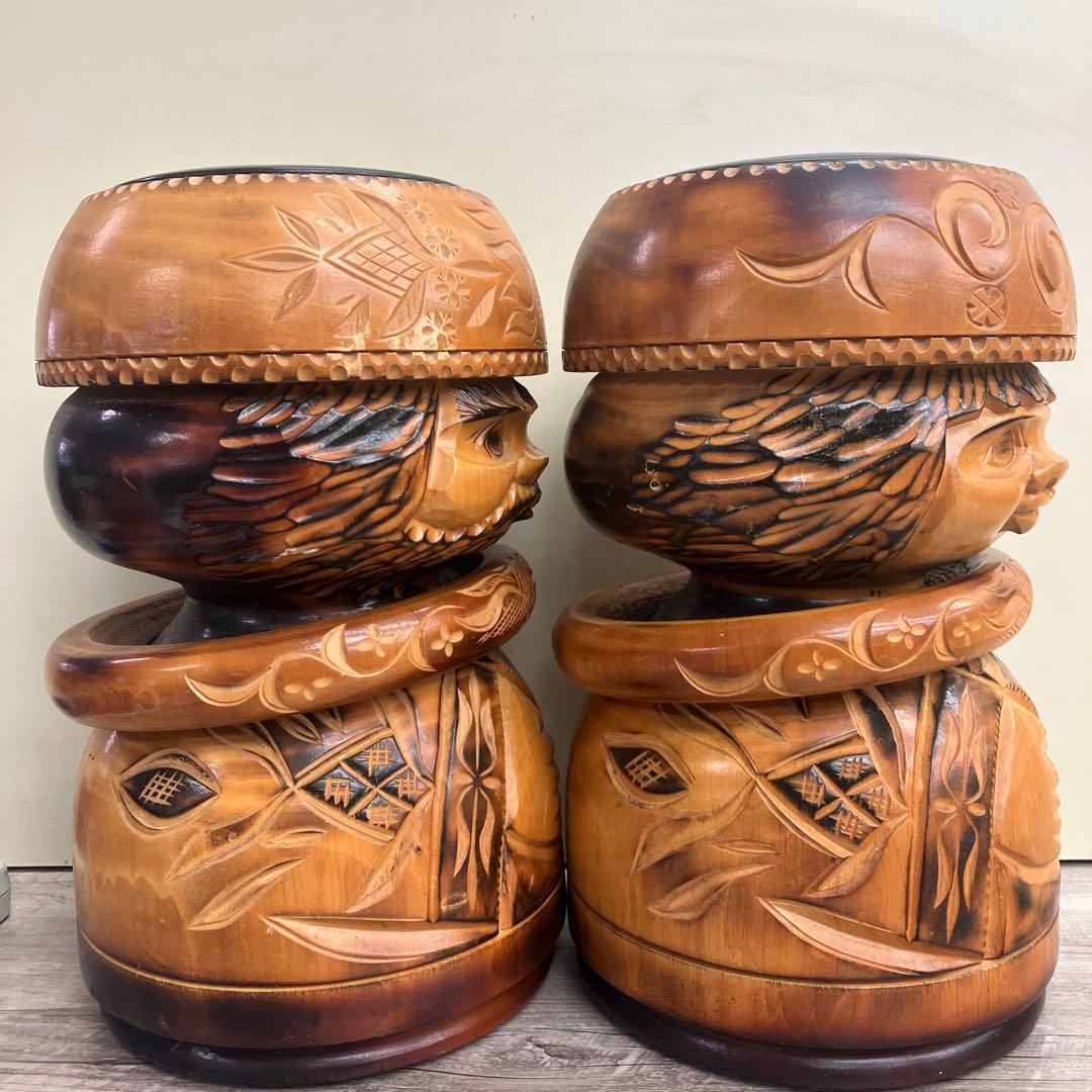 E-4 アイヌ ニポポ ニポポ人形 木彫り 北海道 民芸品 伝統工芸 郷土