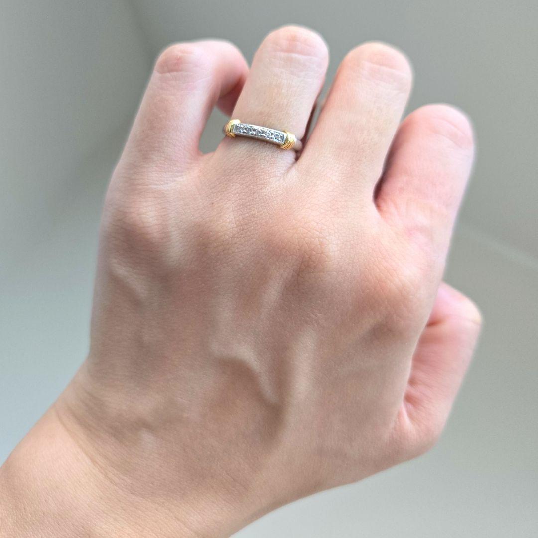 【ワケアリ★Christian Dior★pt950k18ダイヤリング】8.5号