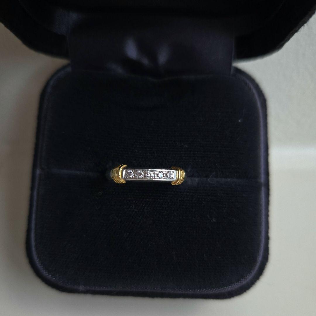 【ワケアリ★Christian Dior★pt950k18ダイヤリング】8.5号