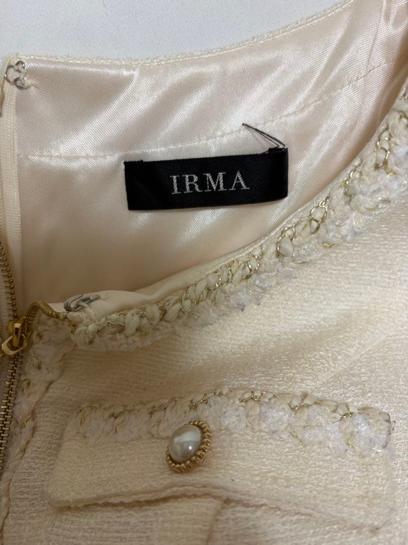 アイボリー タイトフィットミニドレス