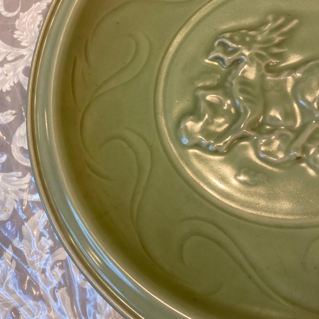 専用 中国古玩 龍泉窯 高麗青磁尺寸大皿