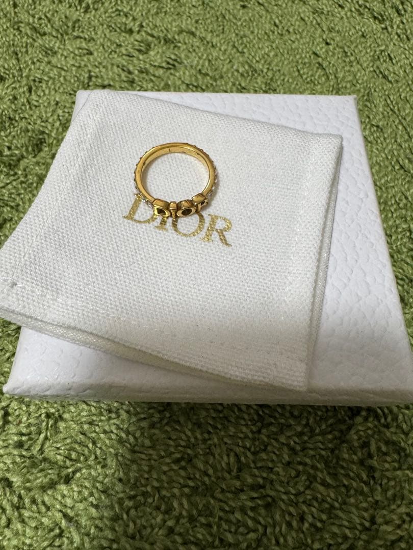 Dior ロゴクリスタルリング　Lサイズ