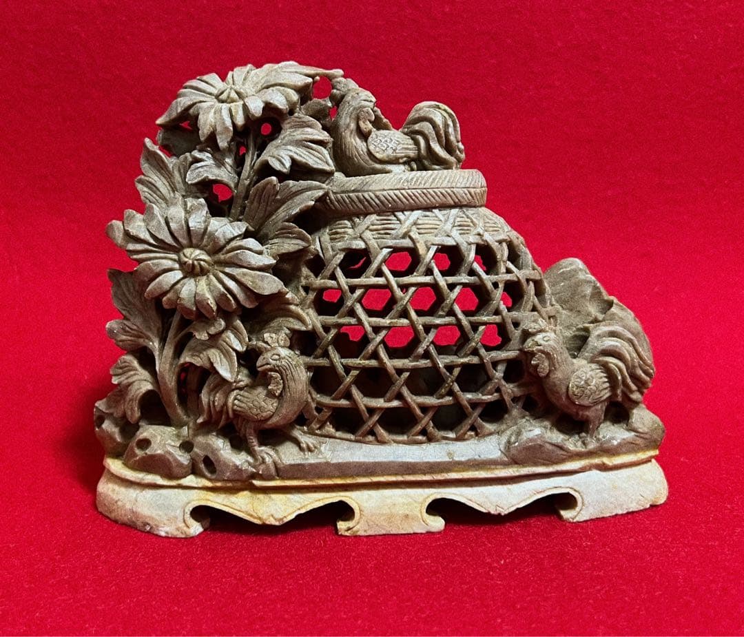 中國美術古玩 寿山石 細密彫刻 石彫 富貴吉祥 大吉大利 鑑賞石 オブジェ