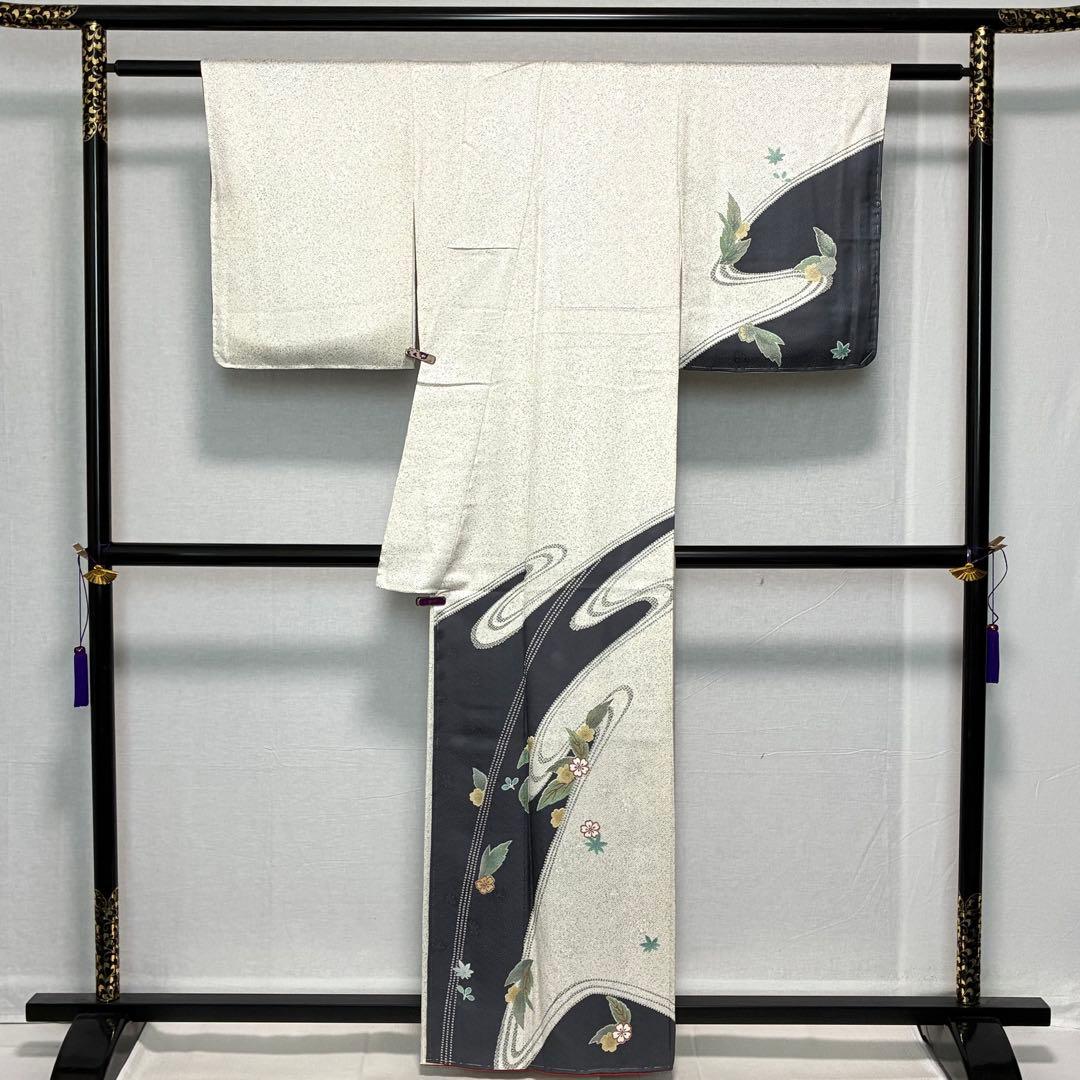 D57 訪問着 桜 流水 正絹 着物 袷 しつけ糸付き未使用極美品 - メルカリ