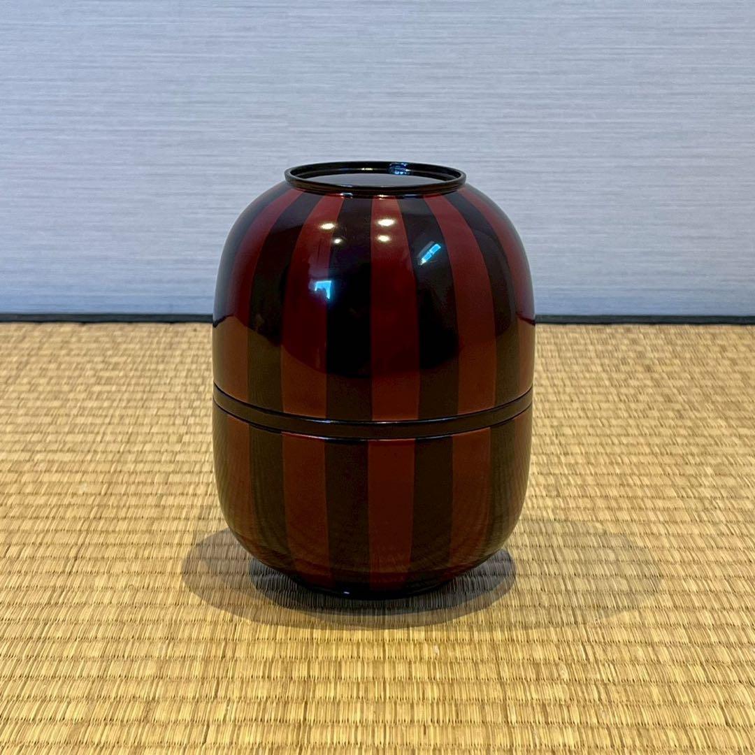 塗師 津田哲司 (哲斎) 縞模様 信玄弁当箱 3客