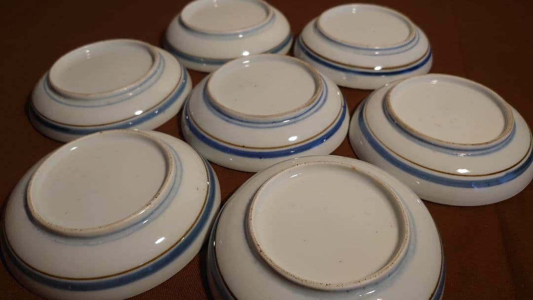 古伊万里　伊万里　波千鳥　色絵　アンティーク伊万里　菓子皿　希少図柄　蔵出　７客