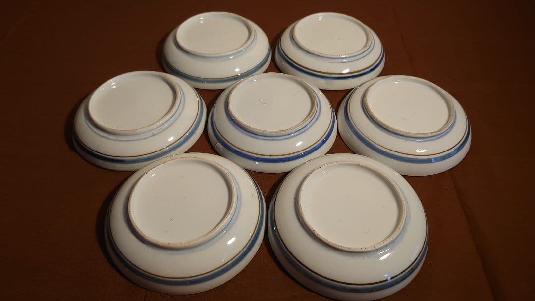 古伊万里　伊万里　波千鳥　色絵　アンティーク伊万里　菓子皿　希少図柄　蔵出　７客