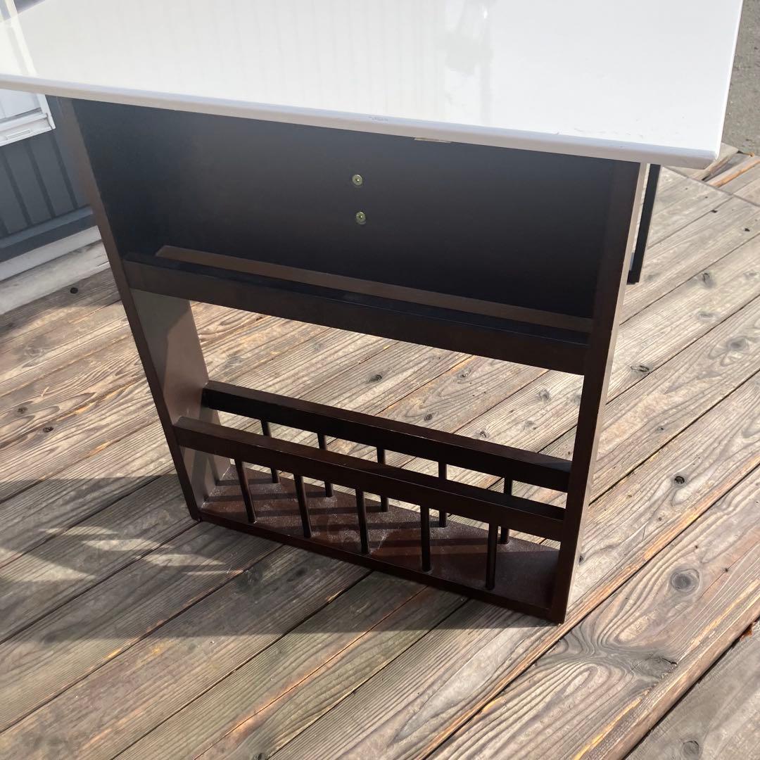 北欧レトロ ニトリ オープンシェルフ付きバタフライテーブル ダイニングテーブル