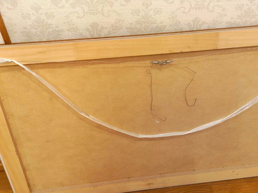 ローズ　油絵風絵画　大型フレーム