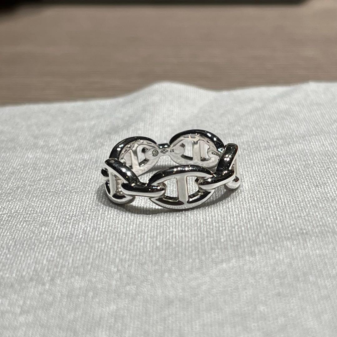 新品正規品　エルメス シェーヌダンクル アンシェネリング 57 シルバーリング