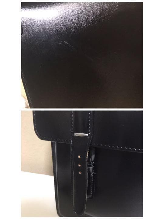 美品　本革　HINOMOTO製 牛革　ダレスバッグ　ビジネスバッグ　ブラック　黒