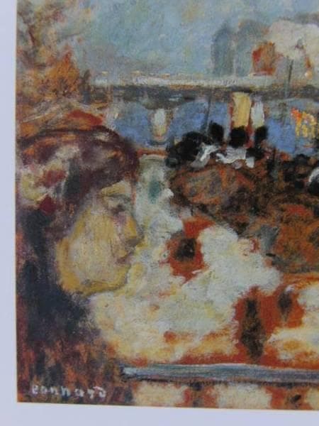 ピエール・ボナール 、【パリの河岸】、希少画集画、新品高級額・額装付、状態良好