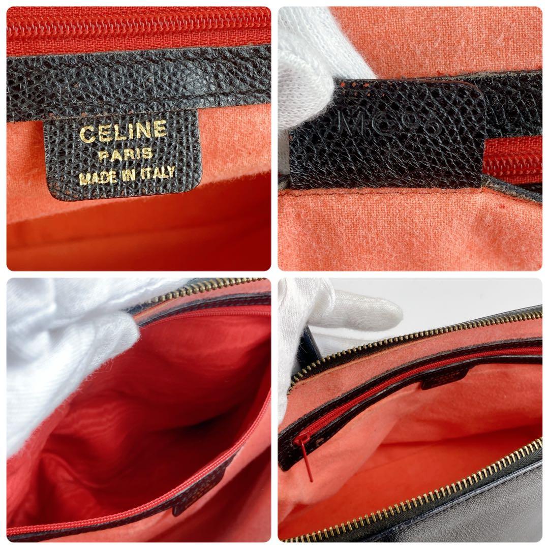 セリーヌ 2way ドーム型 オールレザー シボ革 ショルダー クロスボディ