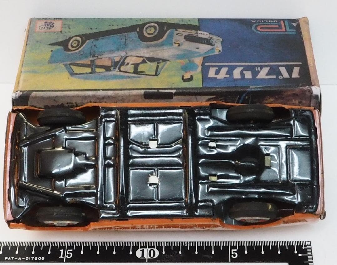 旭玩具【トヨタ パブリカ橙】ブリキtin toy carミニチュア【箱はコピー】