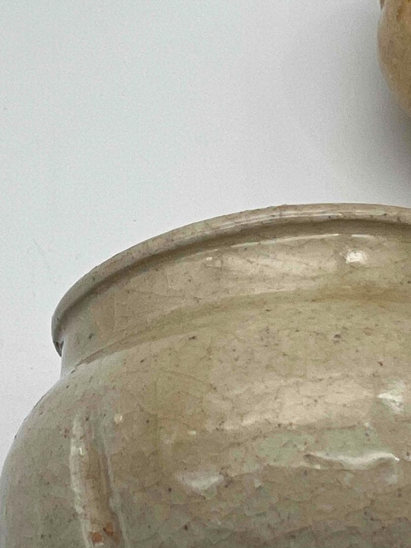 宋時代 白磁 青白磁瓜棱壺二個 茶入れ 煎茶道具 唐物(