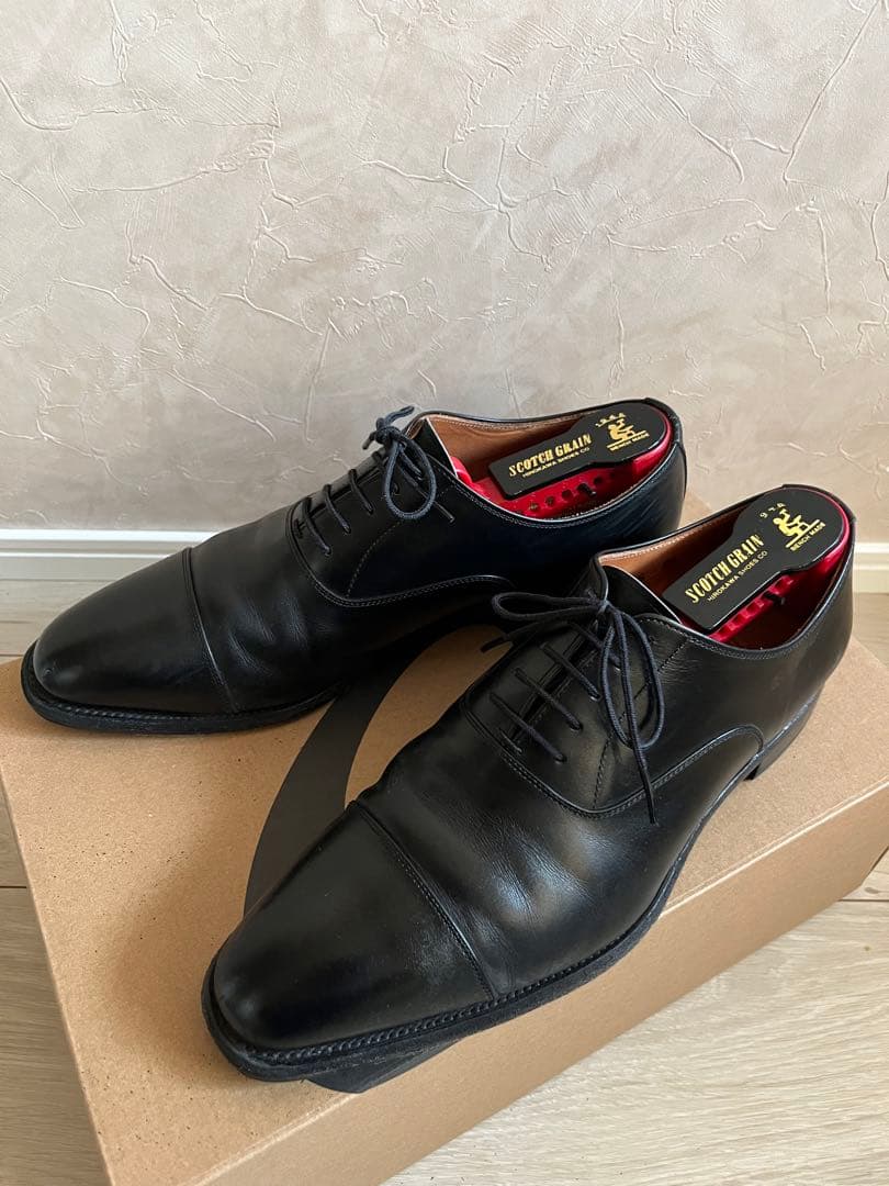 スコッチグレイン 黒 ストレートチップ 25cm