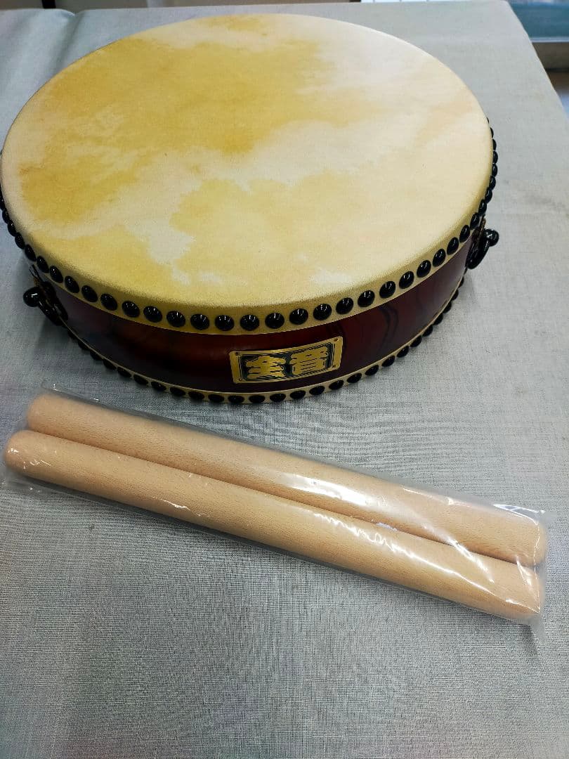 ✨️新品未使用 ZEN-ON 全音 平太鼓 1.1尺 ☓ 3寸 牛皮使用