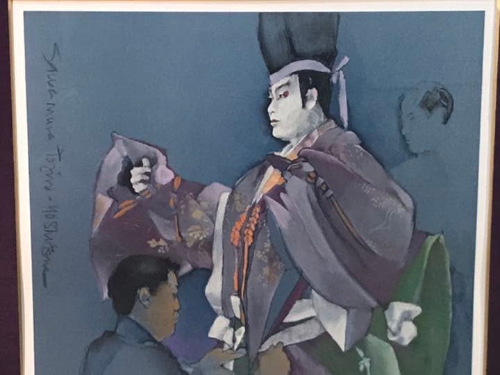 リン松岡「義経」リトグラフ直筆サイン・エディション・作品証明シール有り