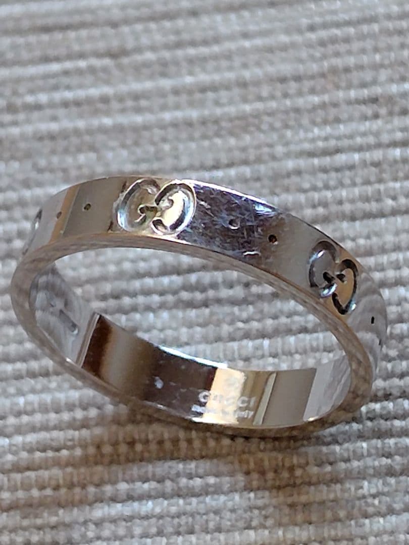 グッチ　アイコンスリムリング　サイズ17 　18金WG　説明必読願います