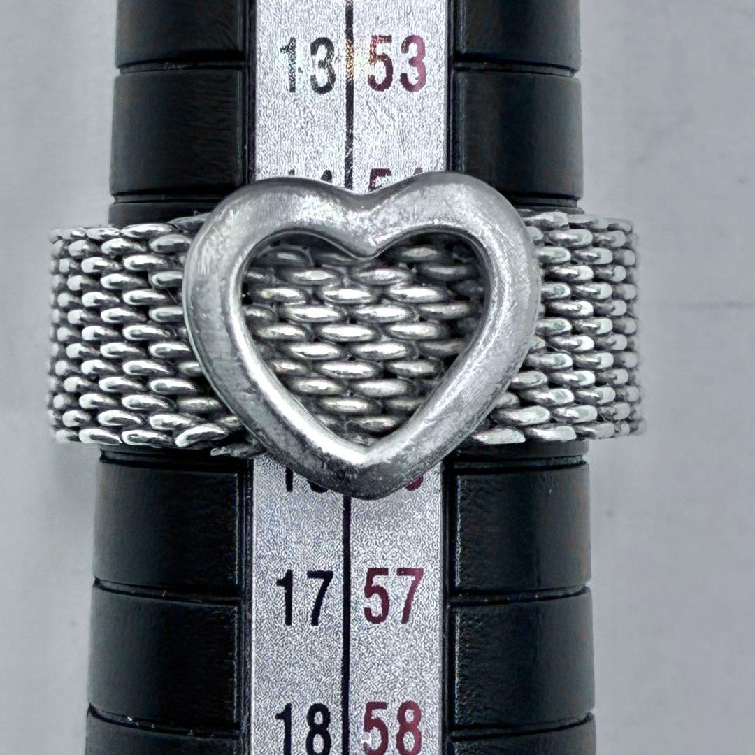 【美品】ティファニー 15号 サマセット ハート メッシュリング シルバー