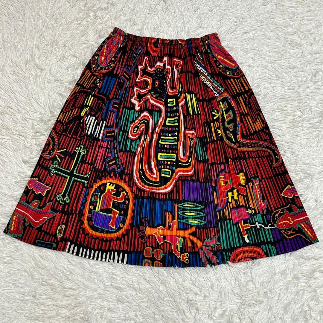 プリーツプリーズ PLEATS PLEASE 総柄 スカート サイズ4