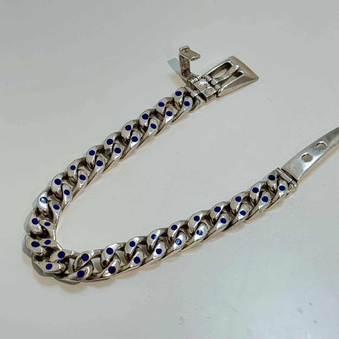 極上　ヴィンテージ　ベルト　ブレスレット　シルバー925 サファイア