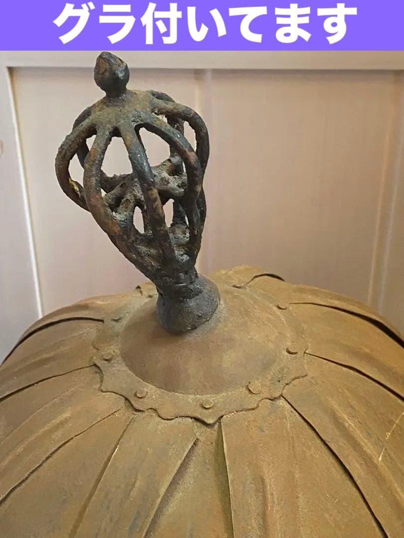 鳳羽兜♦️入手困難 中国歴史アンティーク 獅子型金具 中国武具２点セット♦️送料込