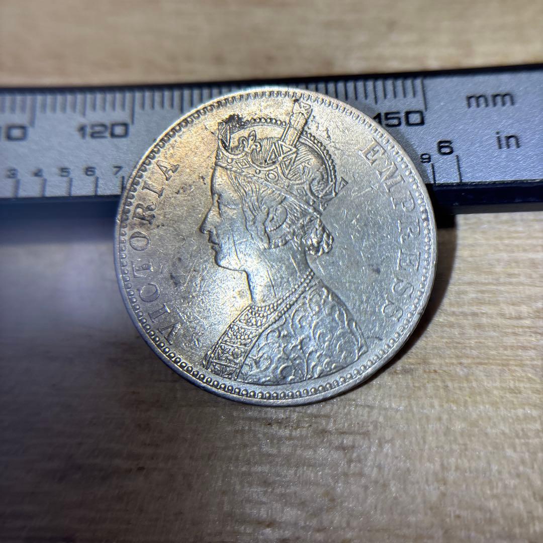 1891ヴィクトリア インド　ルピー銀貨　ビカニール