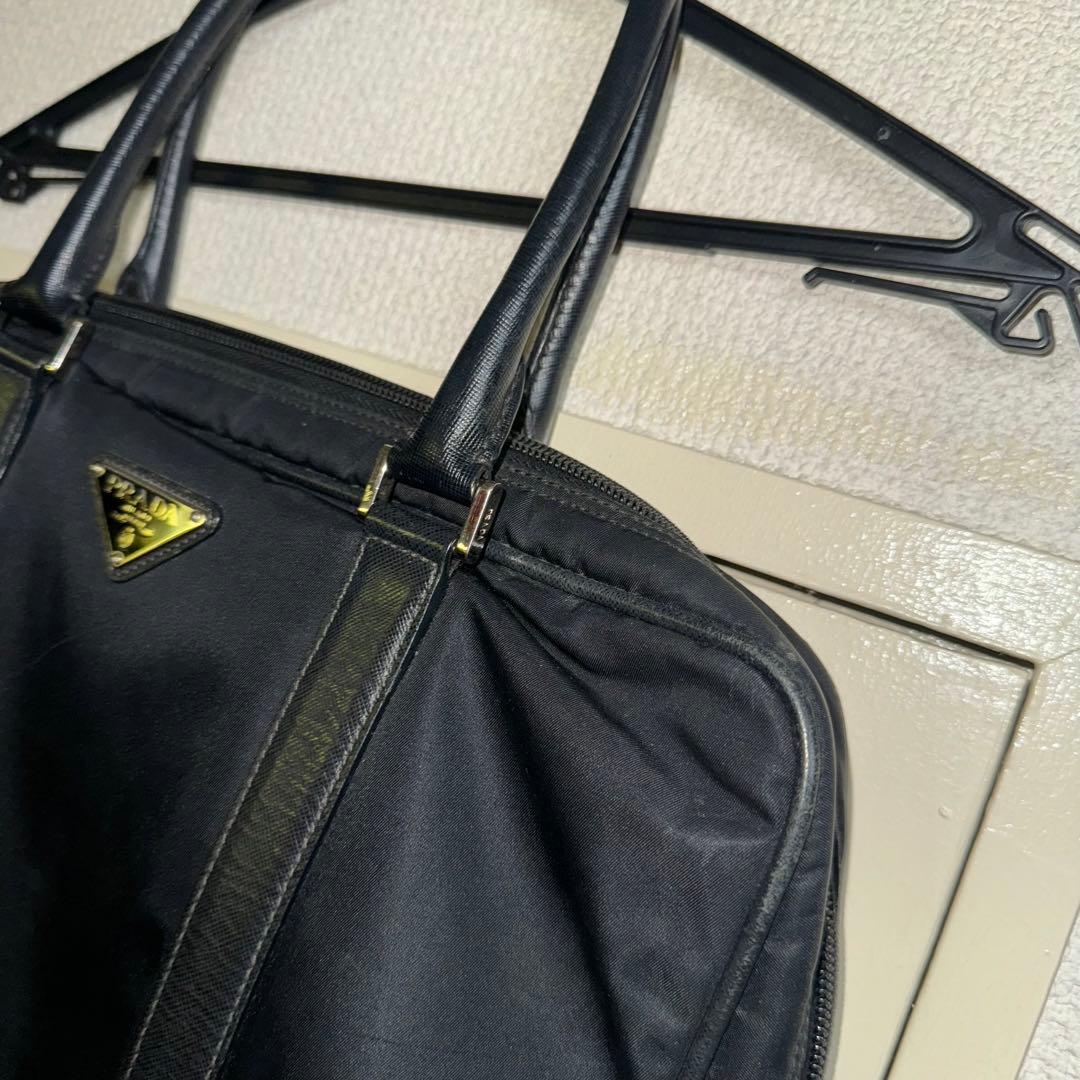 PRADA プラダ ビジネスバッグ ナイロン×サフィアーノ レザー ブラック 黒
