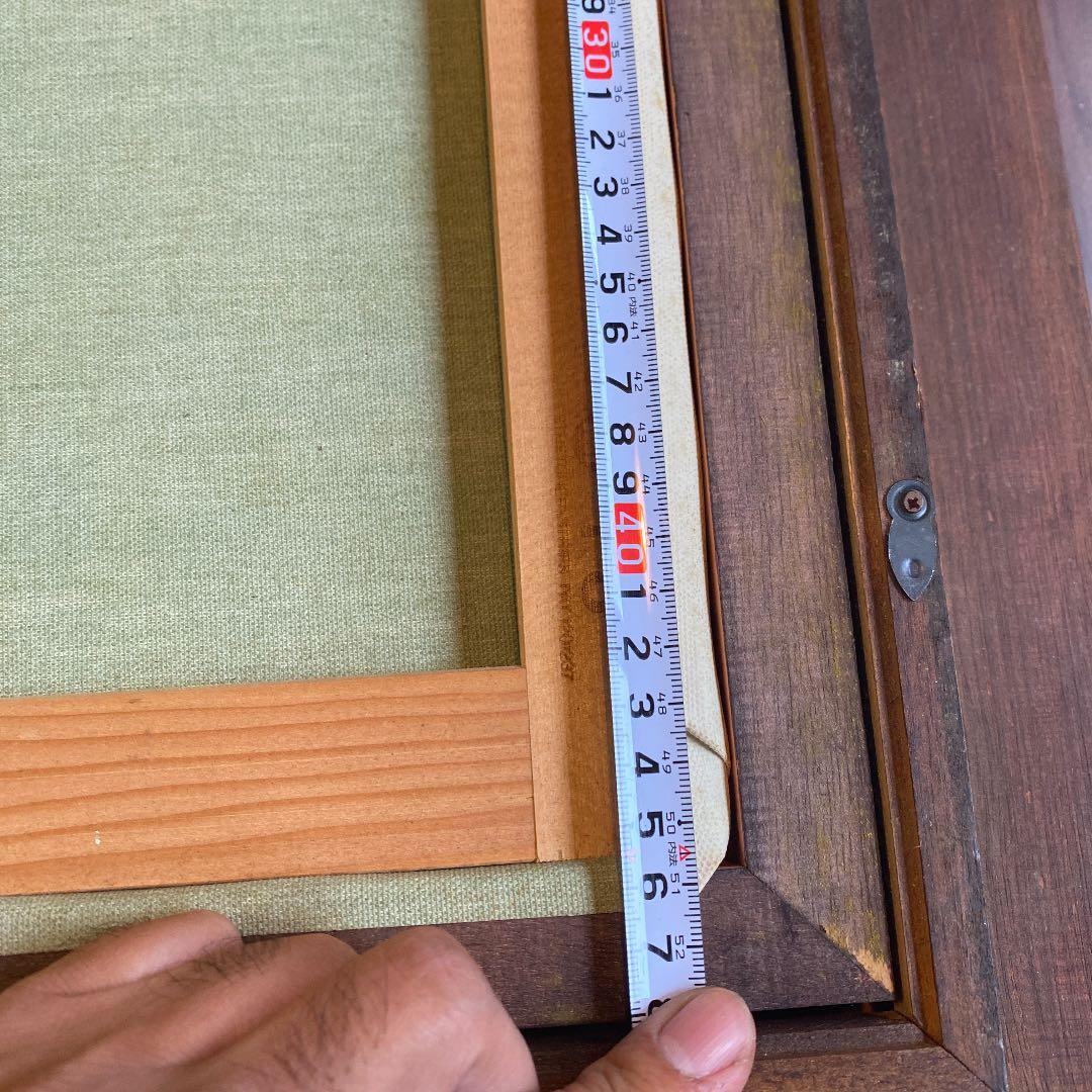 アンティーク木製大型額縁 F8 ゴールド塗装 高級感　表面ガラス 油絵込B4