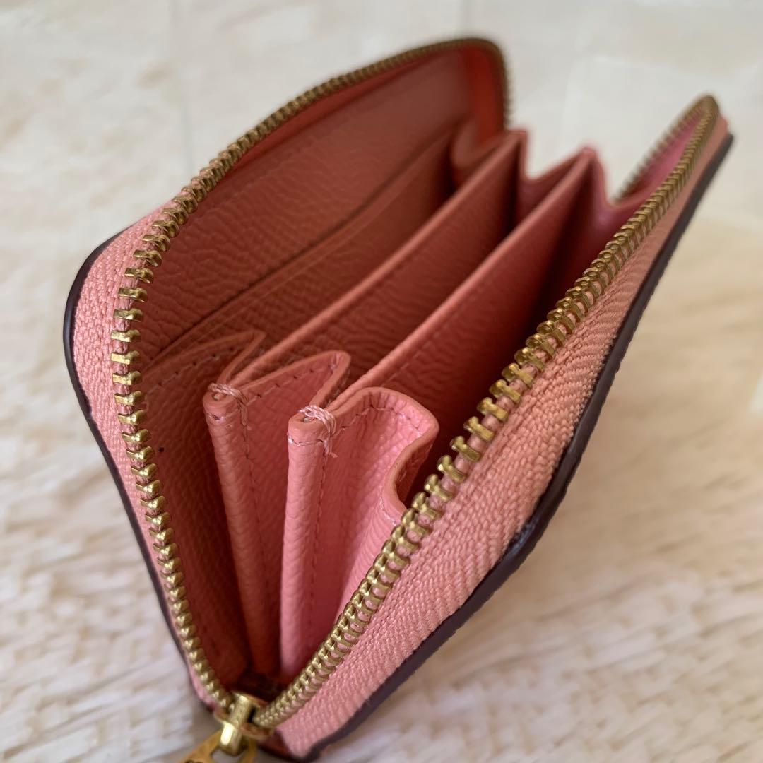 極美品【COACH】コーチ スモール ジップ アラウンド カード ケース