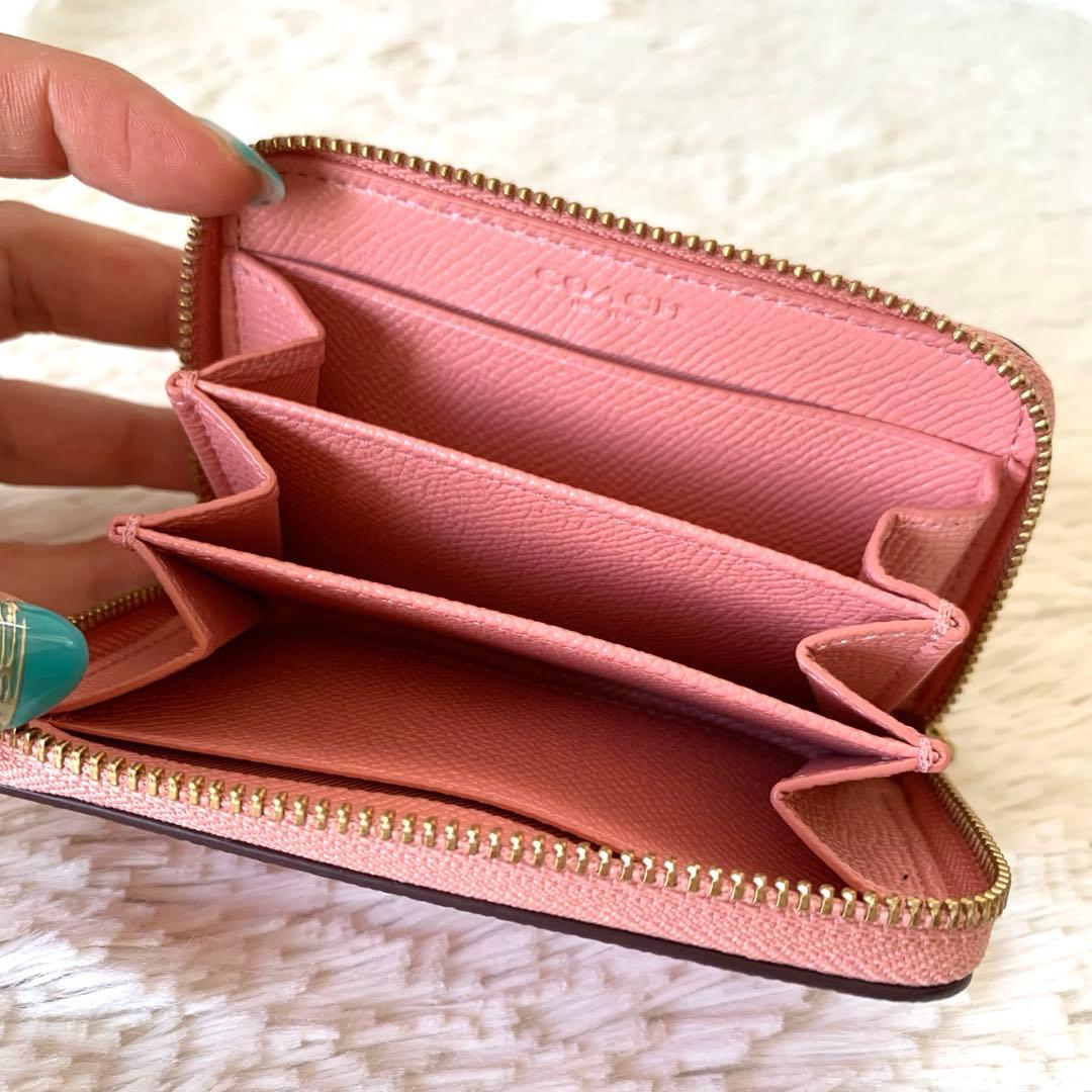 極美品【COACH】コーチ スモール ジップ アラウンド カード ケース