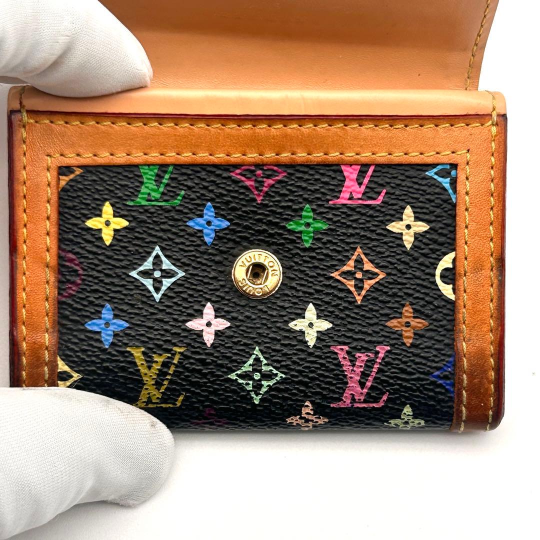 美品✨ ルイヴィトン ケース ポルトモネ プラ マルチカラー 人気の黒✨