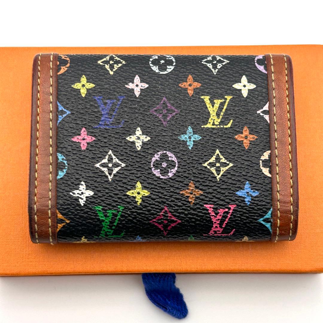 美品✨ ルイヴィトン ケース ポルトモネ プラ マルチカラー 人気の黒✨