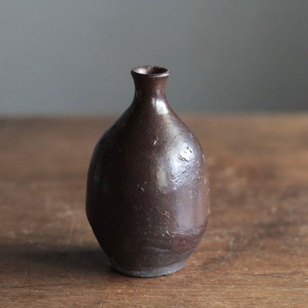 丹波 栗皮釉 小徳利 古美術 古道具 アンティーク 酒器 丹波焼 古丹波