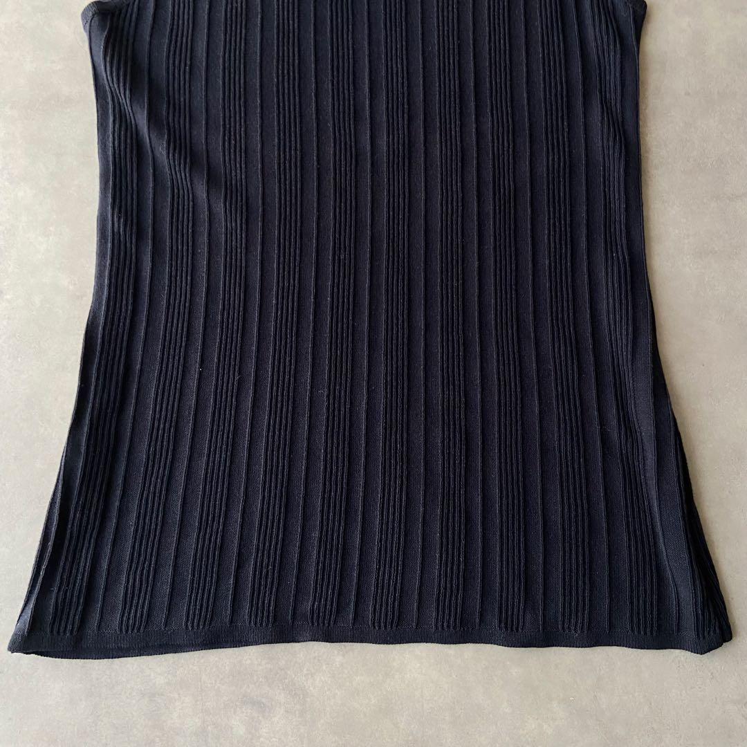 【高級】HERMES エルメス タンクトップ ネイビー コットン AW93