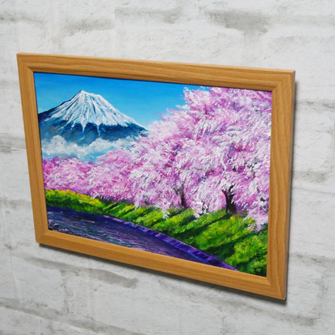 油絵 油彩 油彩画 絵 絵画【龍巌淵の桜】