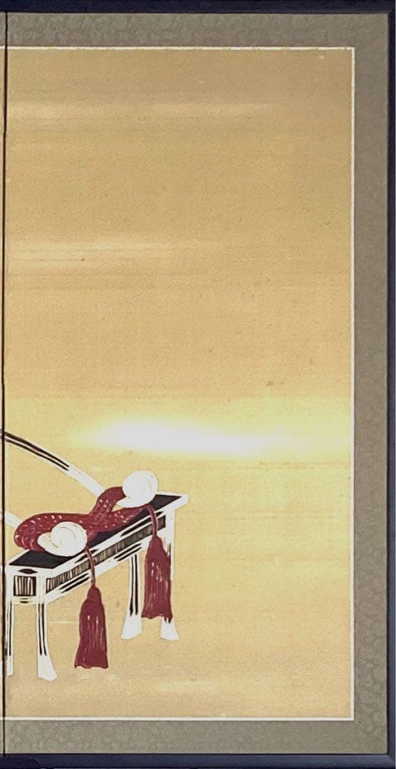 四つ折り屏風 日本画 金箔彩色 『花車』 - メルカリ