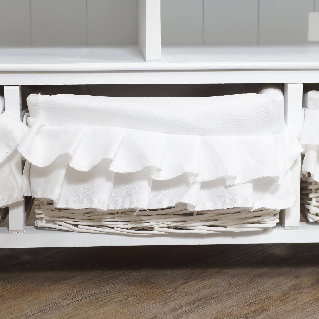 新品】フリル付きバスケット テレビ台 ガーリー ロマンティック