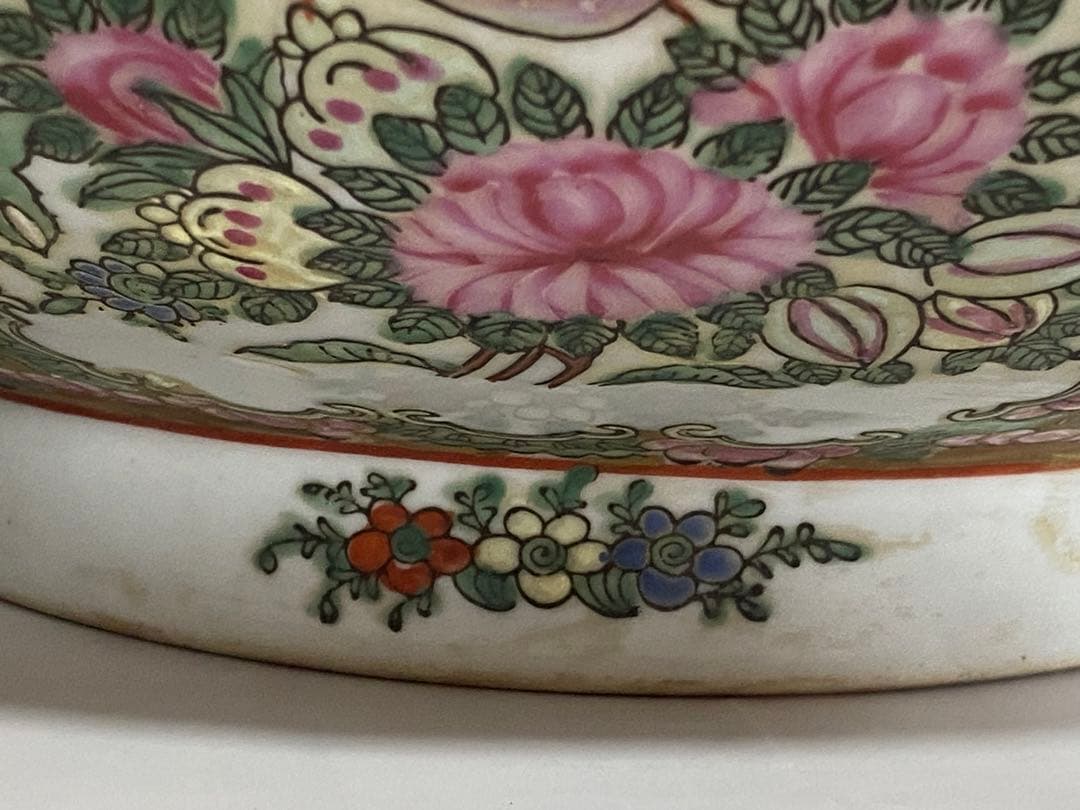 ♦️中国古陶磁 民国時代 大清道光年製 粉彩 吉祥花鳥図大鉢 景徳鎮窯 古美術