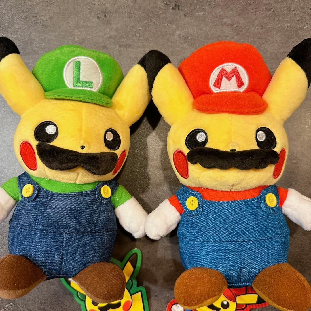 ピカチュウ マリオ　ルイージ　ぬいぐるみ