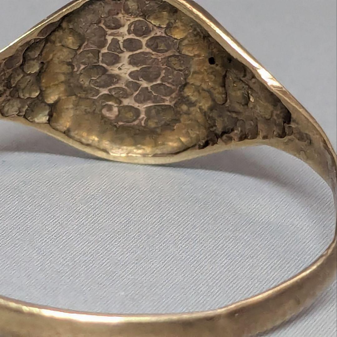 【Vintage】シグネットリング 印台９金 Gold ゴールド 英国製17号
