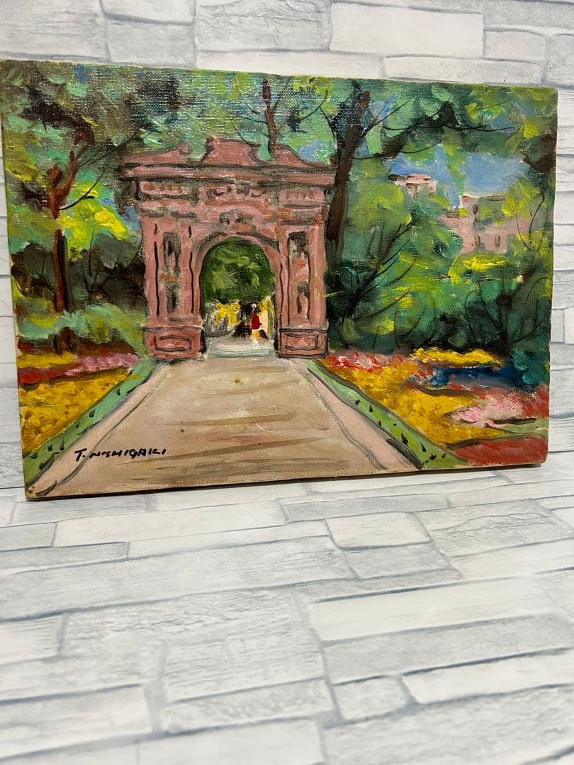 額縁有無は相談可能。T.NISHIGAKI ハイデンベルグの城門　ドイツ　Ｆ４