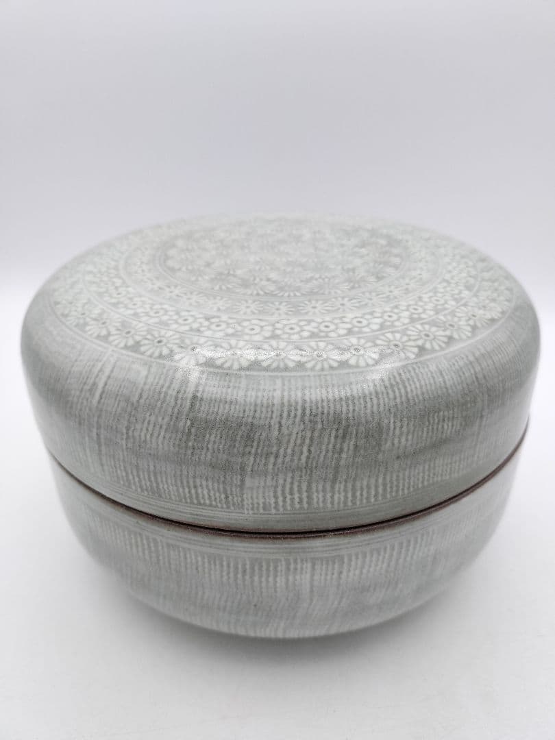 c697 喰篭 三島 森里陶楽 木箱 茶道具 古物 茶道具 皆具 紫三島 末広 森里陶楽作 茶道 : 茶道具いまや静香園