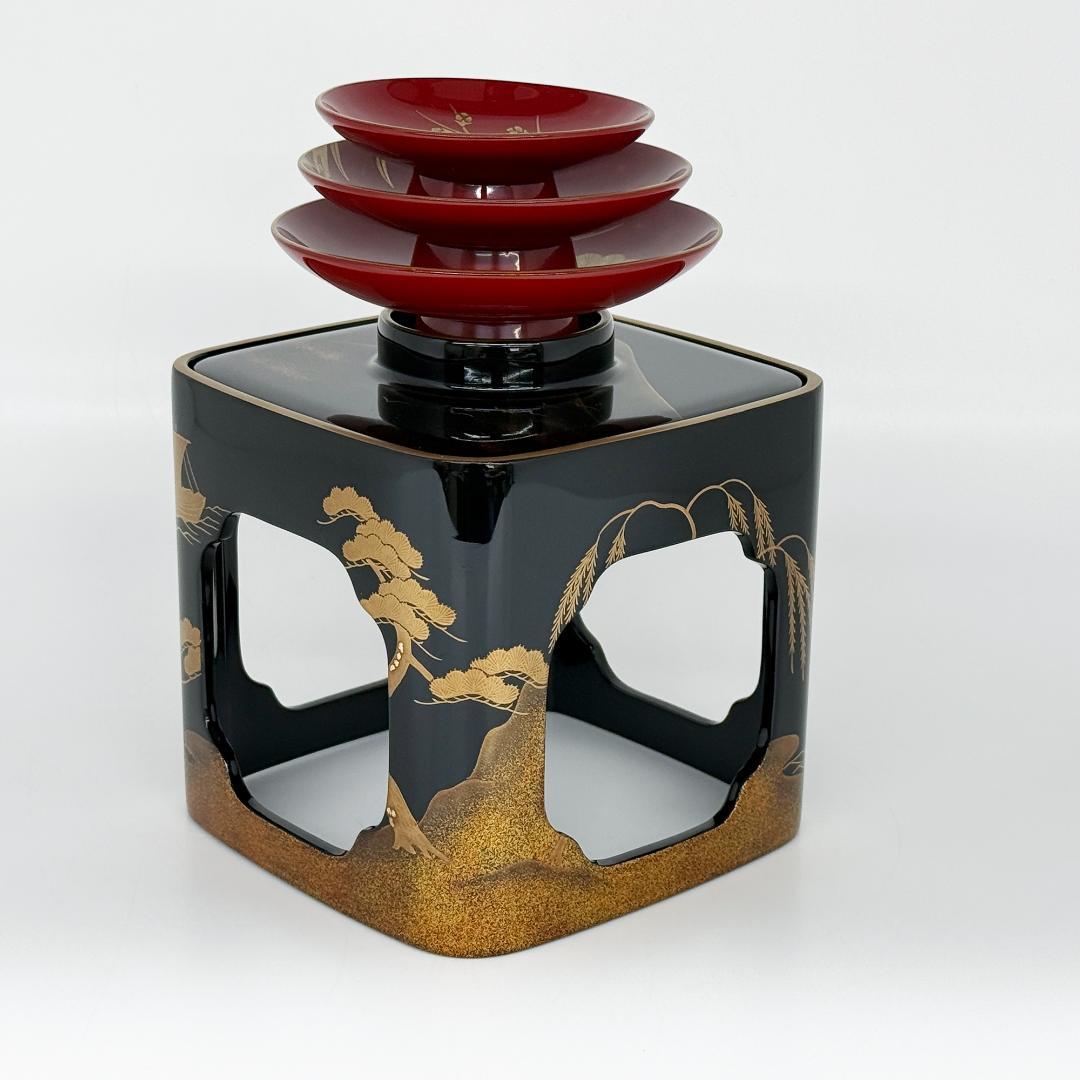 輪島塗 塩安製 屠蘇器 共箱 杉谷雅輔 号松芯