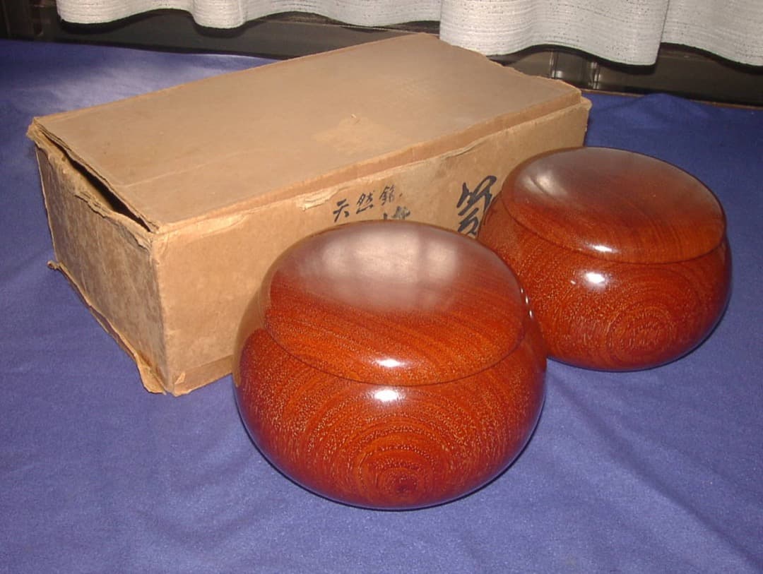 碁笥 天然銘木 花梨 超特大 並 40号 と 碁石 鳳凰碁石 松印